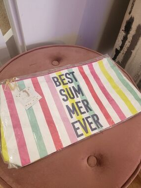 New Striped 'Best Summer Ever' Travel Pouch - Multi